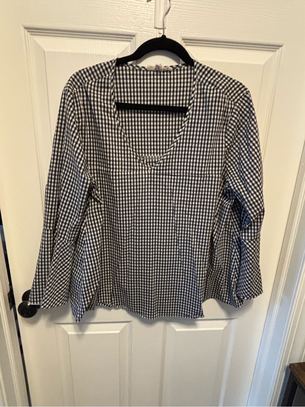 grand & greene Black and White Gingham Top